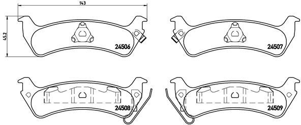 

BREMBO Sada brzdových destiček P 37 012