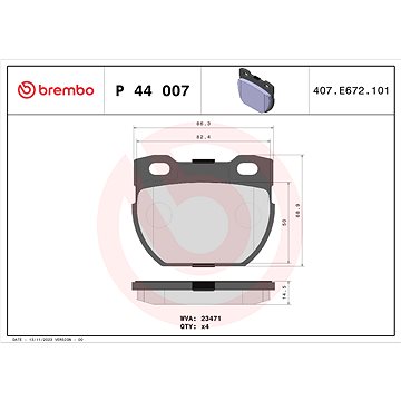 

BREMBO Sada brzdových destiček P 44 007