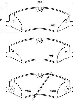 

BREMBO Sada brzdových destiček P 44 022