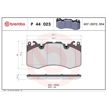 

BREMBO Sada brzdových destiček P 44 023