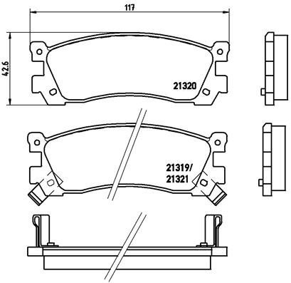 

BREMBO Sada brzdových destiček P 49 025