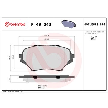 

BREMBO Sada brzdových destiček P 49 043