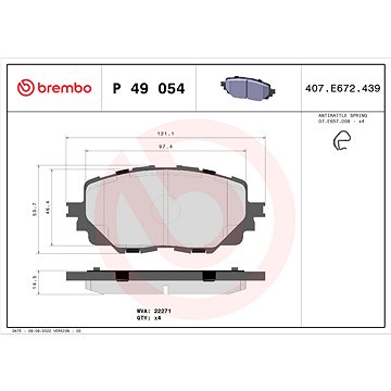 

BREMBO Sada brzdových destiček P 49 054