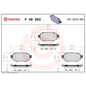 

BREMBO Sada brzdových destiček P 49 063