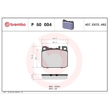 

BREMBO Sada brzdových destiček P 50 004