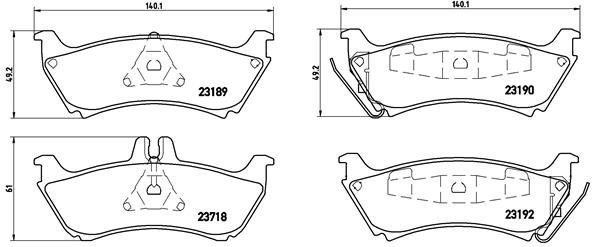 

BREMBO Sada brzdových destiček P 50 044