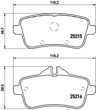 

BREMBO Sada brzdových destiček P 50 099
