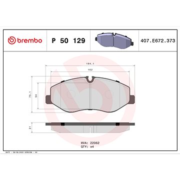 

BREMBO Sada brzdových destiček P 50 129