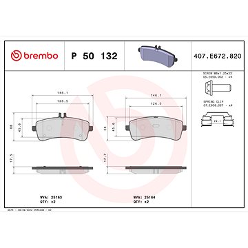 

BREMBO Sada brzdových destiček P 50 132