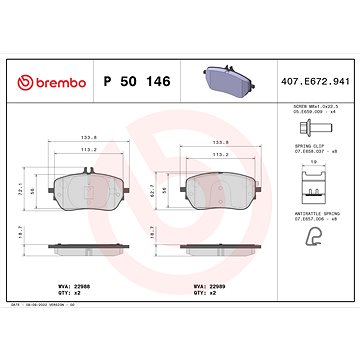 

BREMBO Sada brzdových destiček P 50 146