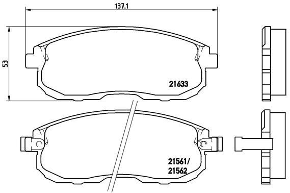 

BREMBO Sada brzdových destiček P 56 021