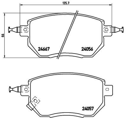 

BREMBO Sada brzdových destiček P 56 051