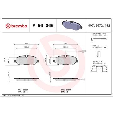 

BREMBO Sada brzdových destiček P 56 066