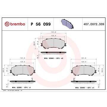 

BREMBO Sada brzdových destiček P 56 099