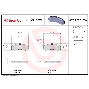 

BREMBO Sada brzdových destiček P 56 123