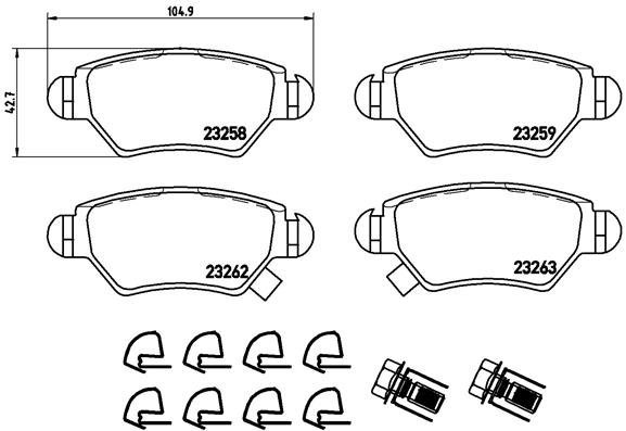 

BREMBO Sada brzdových destiček P 59 031