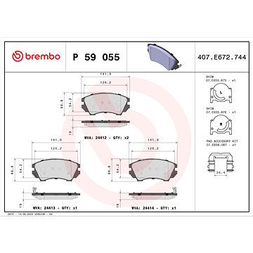 

BREMBO Sada brzdových destiček P 59 055X
