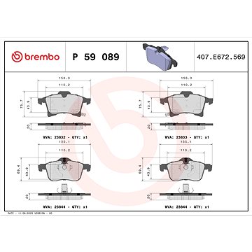 

BREMBO Sada brzdových destiček P 59 089