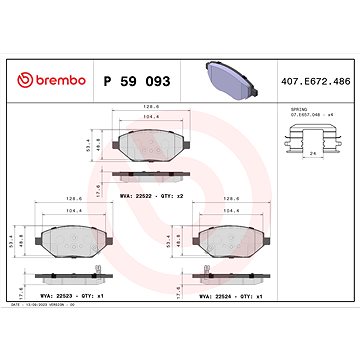 

BREMBO Sada brzdových destiček P 59 093