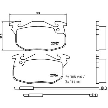 

BREMBO Sada brzdových destiček P 61 044