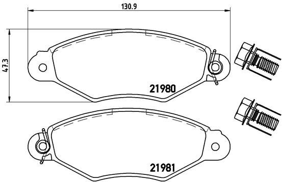 

BREMBO Sada brzdových destiček P 61 098