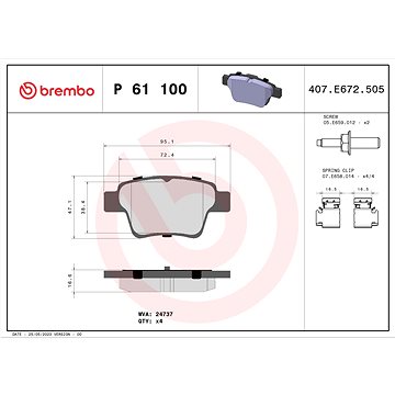 

BREMBO Sada brzdových destiček P 61 100