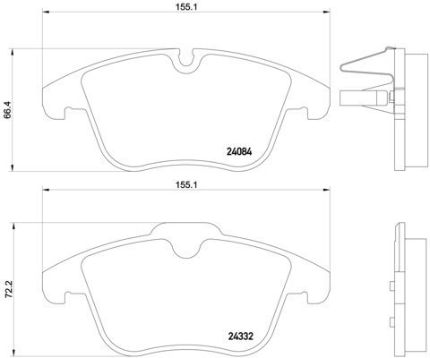 

BREMBO Sada brzdových destiček P 61 106