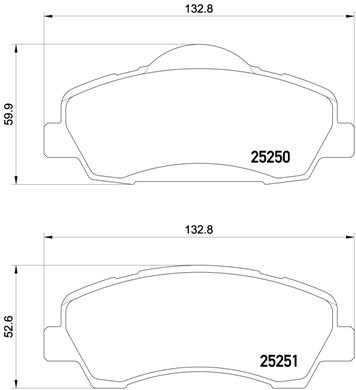 

BREMBO Sada brzdových destiček P 61 113