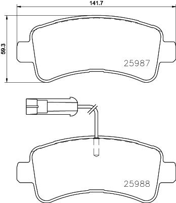 

BREMBO Sada brzdových destiček P 61 130