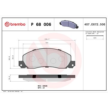 

BREMBO Sada brzdových destiček P 68 006