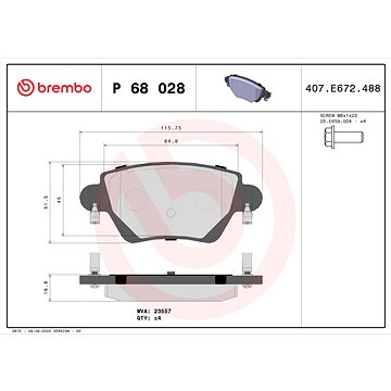 

BREMBO Sada brzdových destiček P 68 028