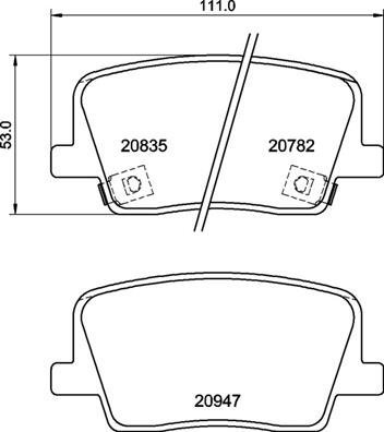

BREMBO Sada brzdových destiček P 77 003
