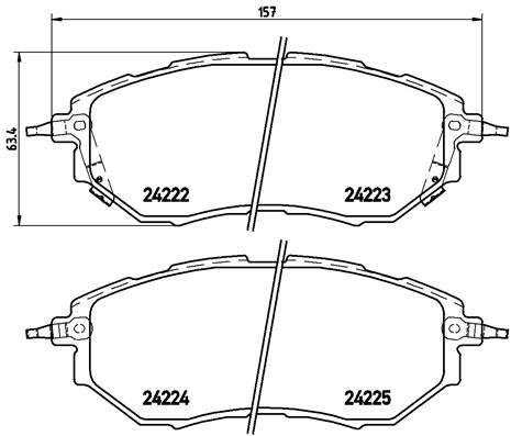 

BREMBO Sada brzdových destiček P 78 017