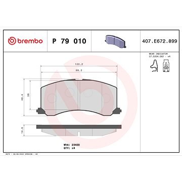 

BREMBO Sada brzdových destiček P 79 010