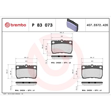 

BREMBO Sada brzdových destiček P 83 073