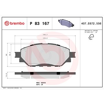

BREMBO Sada brzdových destiček P 83 167