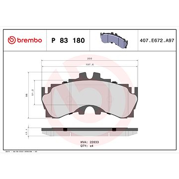 

BREMBO Sada brzdových destiček P 83 180