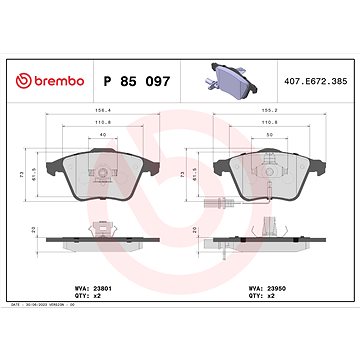 

BREMBO Sada brzdových destiček P 85 097