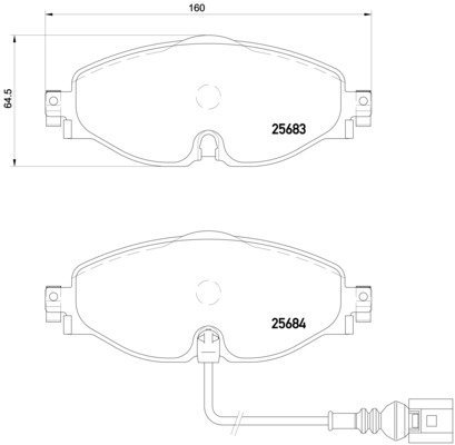 

BREMBO Sada brzdových destiček P 85 126X