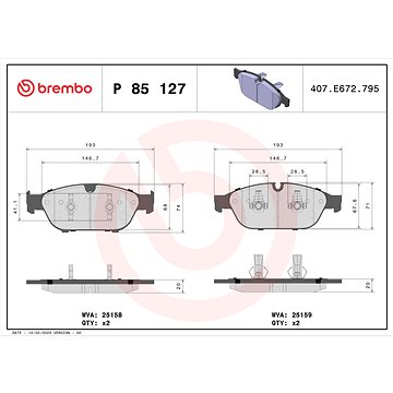 

BREMBO Sada brzdových destiček P 85 127