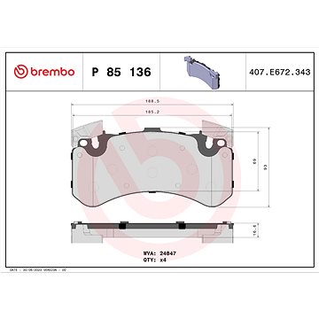 

BREMBO Sada brzdových destiček P 85 136