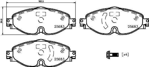 

BREMBO Sada brzdových destiček P 85 147
