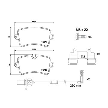 

BREMBO Sada brzdových destiček P 85 157
