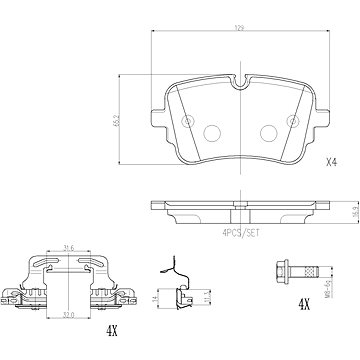 

BREMBO Sada brzdových destiček P 85 190