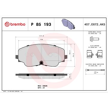 

BREMBO Brzdové destičky P 85 193
