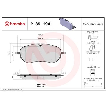 

BREMBO Brzdové destičky P 85 194