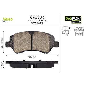 

VALEO Brzdové destičky 872003