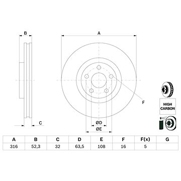 

BOSCH brzdový kotouč 0 986 479 D48, sada 2 ks, sada 2 ks