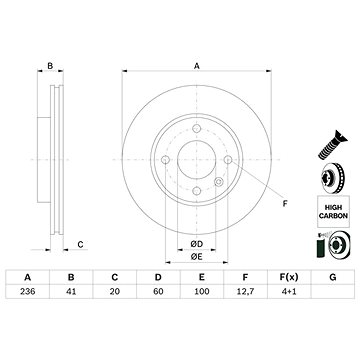 

BOSCH brzdový kotouč 0 986 479 D91, sada 2 ks, sada 2 ks