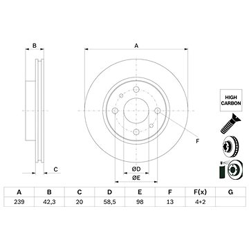 

BOSCH brzdový kotouč 0 986 479 E34, sada 2 ks, sada 2 ks